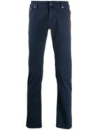 Jacob Cohen Plain Slim-fit Trousers - Blue