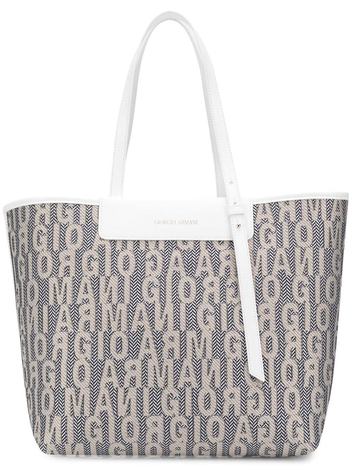 Giorgio Armani Logo Tote Bag - Neutrals