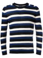 Laneus Striped Ribbed Jumper, Men's, Size: 50, Blue, Cotton