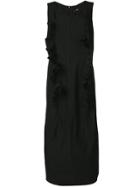 Comme Des Garçons Ruffle Trim Pinafore Dress - Black