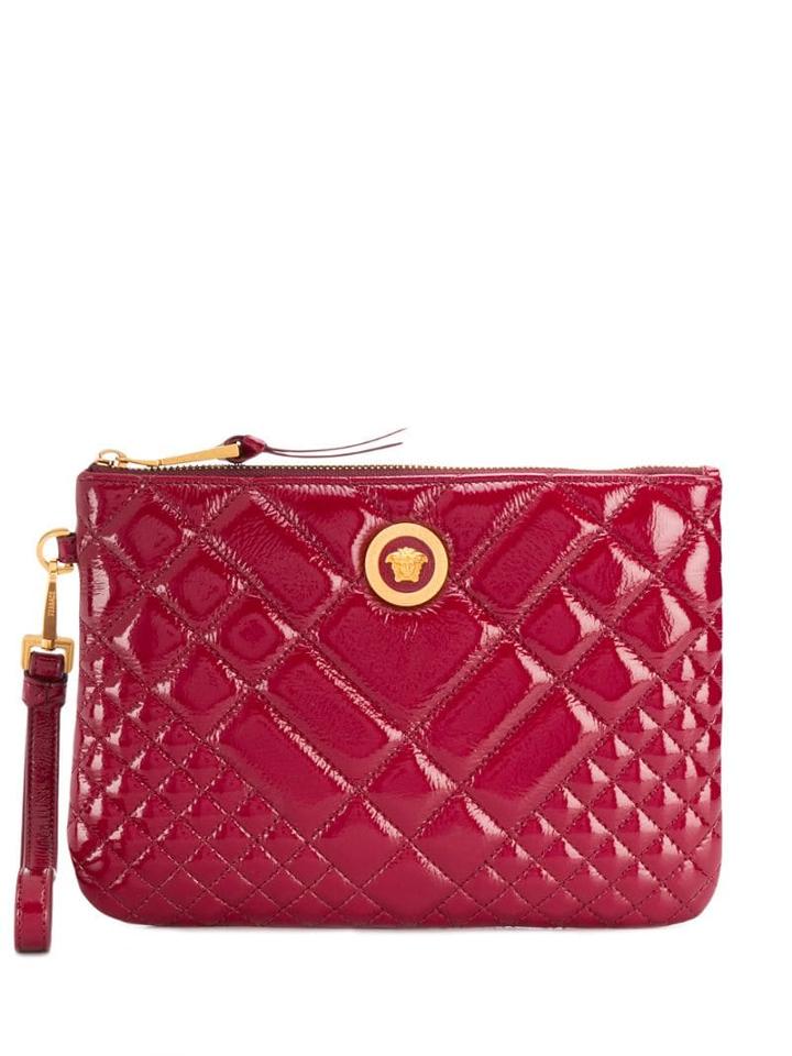 Versace Quilted Medusa Clutch - Red