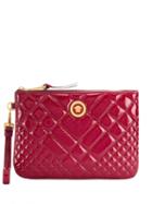 Versace Quilted Medusa Clutch - Red