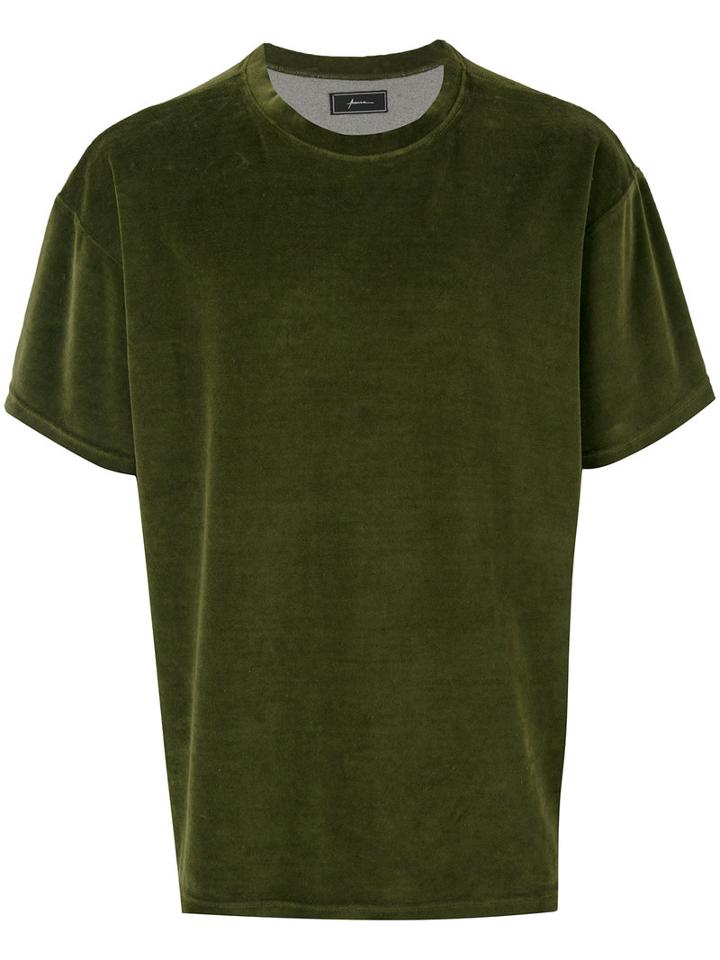 Paura - Velvet T-shirt - Men - Cotton/polyester - M, Green, Cotton/polyester