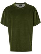 Paura - Velvet T-shirt - Men - Cotton/polyester - M, Green, Cotton/polyester