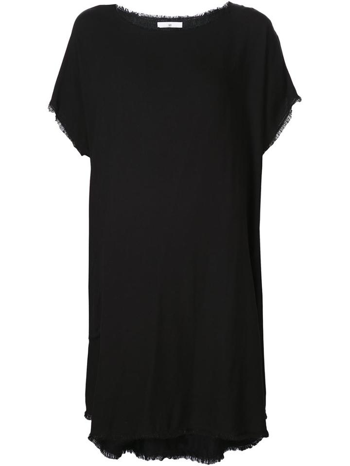 321 Raw Edge Shift Dress, Women's, Size: Small, Black, Rayon