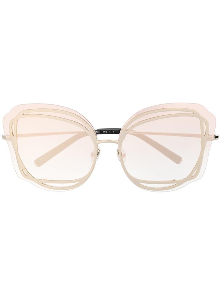 Linda Farrow Gallery Oversized Contrast Sunglasses - Gold