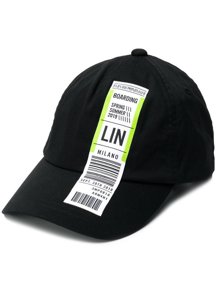 Emporio Armani Luggage Tag Cap - Black