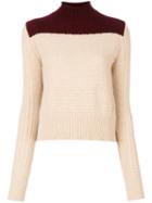 Marni - Bi-colour Roll Neck Sweater - Women - Polyamide/wool/alpaca - 44, Nude/neutrals, Polyamide/wool/alpaca
