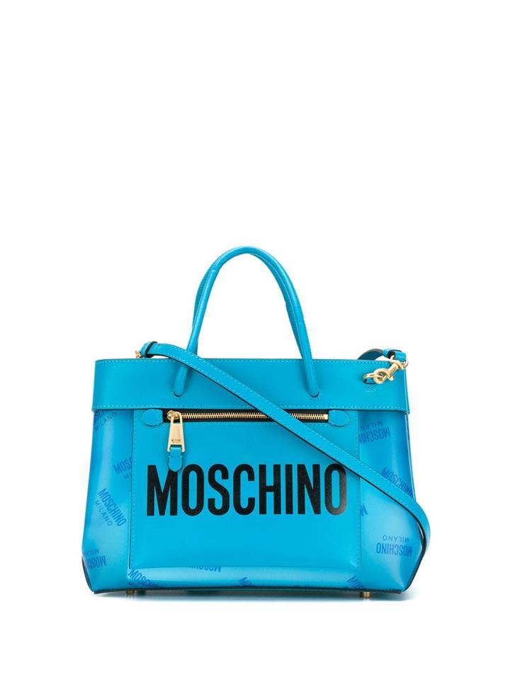 Moschino Small Logo Tote Bag - Blue