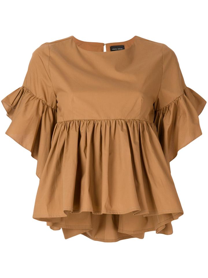 Roberto Collina Ruffled Blouse - Brown