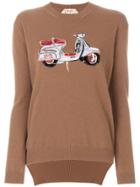 No21 Embroidered Moped Sweater - Brown