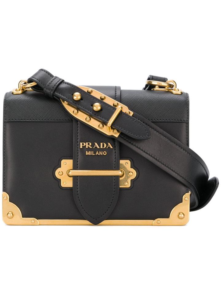 Prada Black Cahier Leather Shoulder Bag