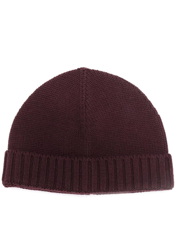 Eleventy Ribbed Beanie Hat - Red