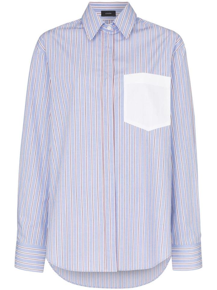 Joseph Gibson Oversized Striped Cotton Shirt - Blue