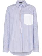 Joseph Gibson Oversized Striped Cotton Shirt - Blue