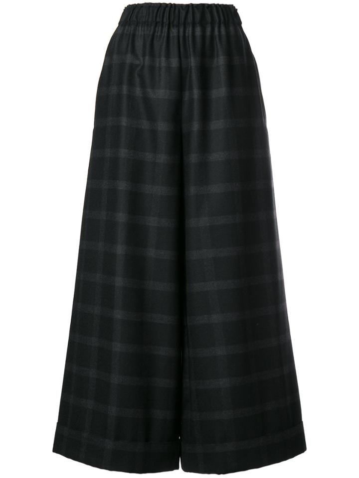 Daniela Gregis Cropped Check Trousers - Black