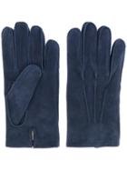 Eleventy - Plain Gloves - Men - Sheep Skin/shearling/cashmere/wool - L, Blue, Sheep Skin/shearling/cashmere/wool