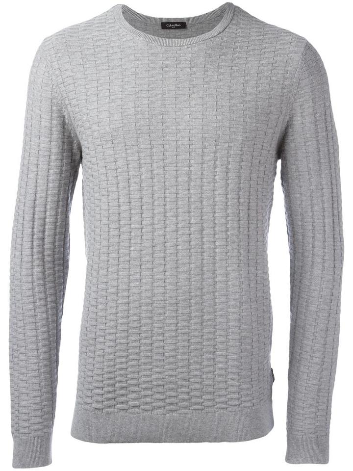 Calvin Klein 'saymore' Crew Neck Jumper, Men's, Size: Xl, Grey, Cotton/wool