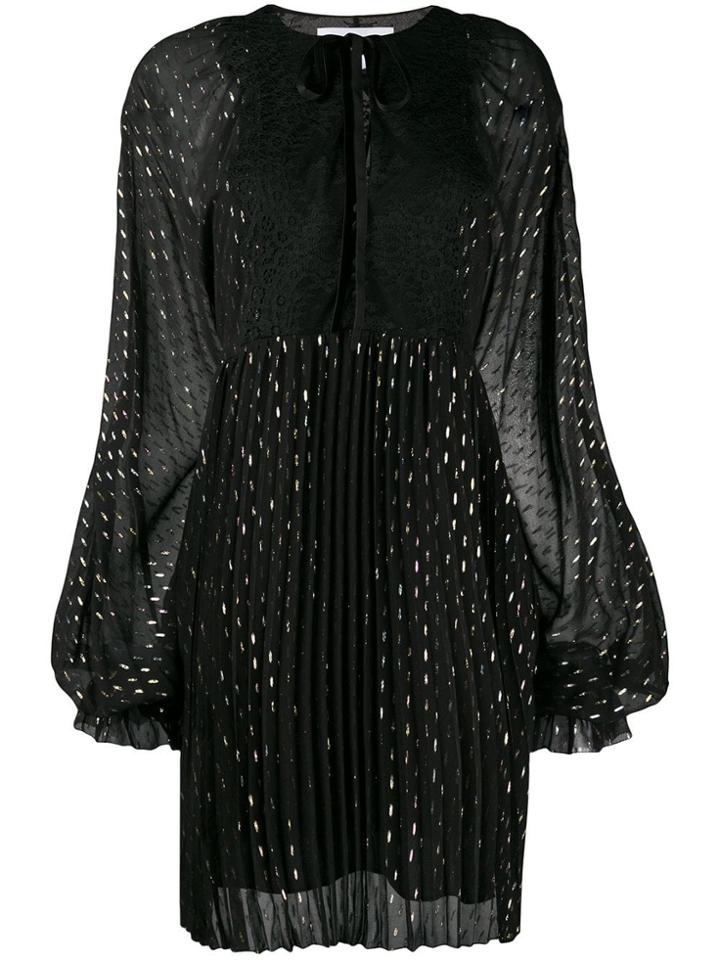 Perseverance London Pleated Shift Dress - Black
