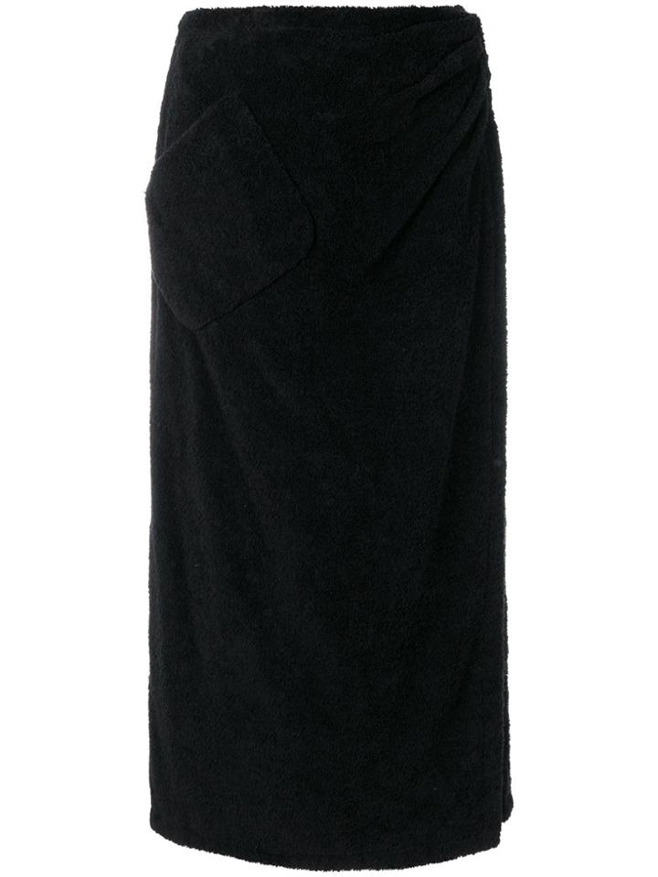 Chanel Vintage 1992 Wrapped Midi Skirt - Black