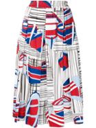 Fay Printed A-line Midi Skirt - Multicolour