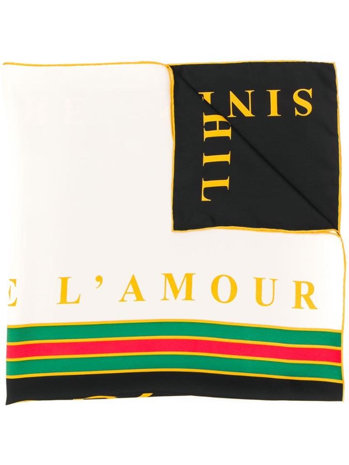 Gucci Maison De L'amour Logo Print Scarf - Black