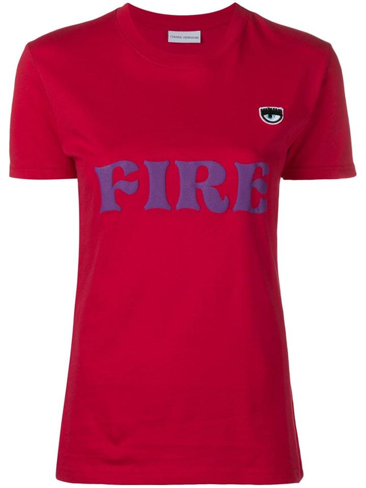 Chiara Ferragni Fire Print T-shirt - Red