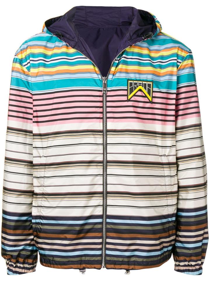 Prada Reversible Multi Stripe Windbreaker - Neutrals