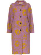 Marni Patterned Collared Mid Length Coat - Pink