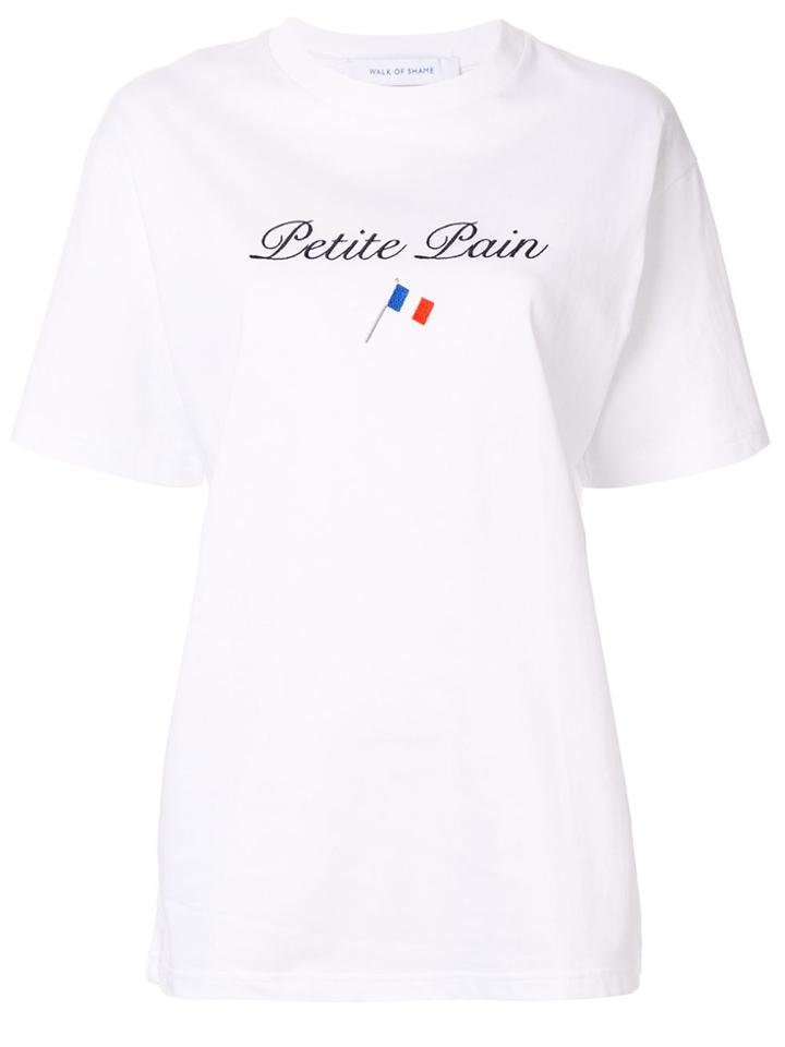 Walk Of Shame Text Print Oversized T-shirt - White