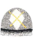 Pringle Of Scotland Handknit Argyle Beanie - Nude & Neutrals