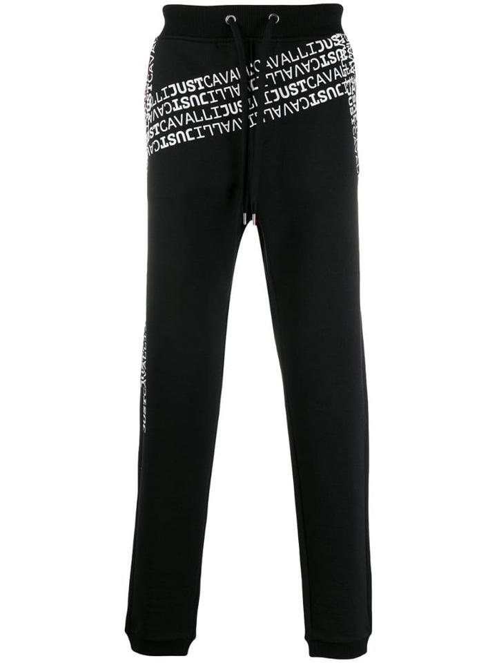 Just Cavalli Scattered Logo Track Pants - Black
