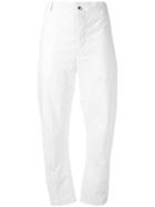Forme D'expression Straight Ankle Striped Trousers - White
