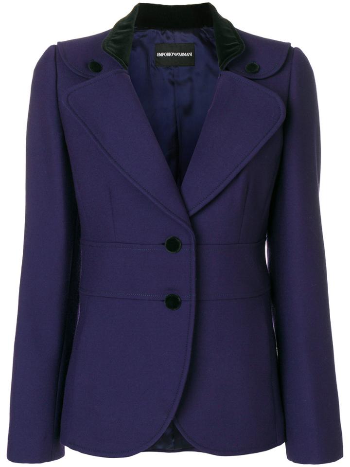 Giorgio Armani Vintage Velvet Collar Fitted Jacket - Pink & Purple
