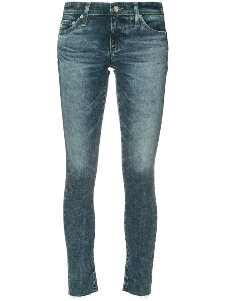 Ag Jeans Cropped Skinny Jeans - Blue