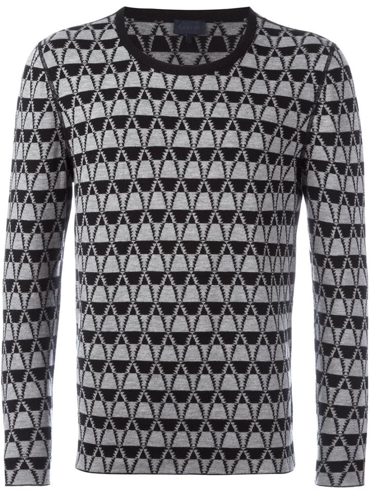 Lanvin Striped Cross Chevron Jumper