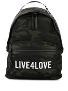 Ports V Live 4 Love Camouflage Print Backpack - Green