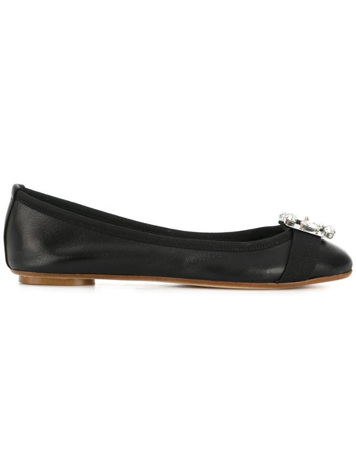 Anna Baiguera Embellished Buckle Ballerinas - Black