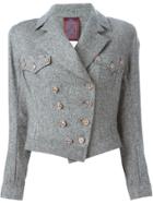 John Galliano Vintage Tweed Biker Jacket - Grey