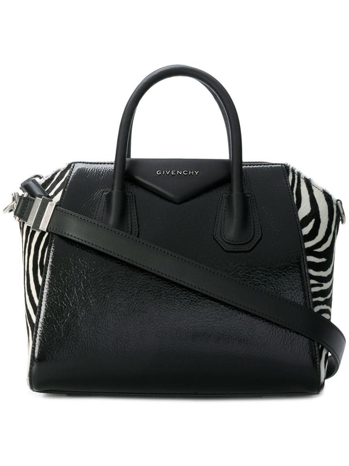 Givenchy Zebra Print Medium Antigona Tote - Black