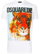 Dsquared2 Orange Scouting Lion Print T-shirt - White