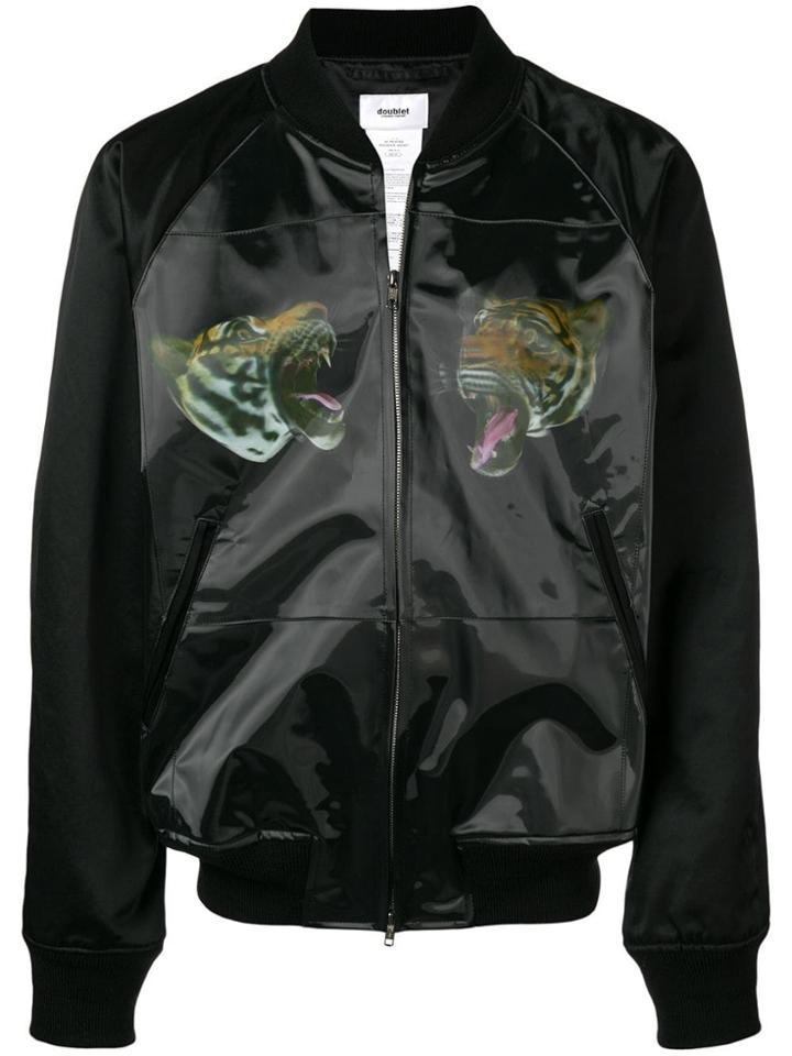 Doublet Tiger Print Bomber Jacket - Black