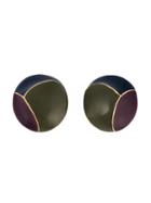 Emanuel Ungaro Vintage Tricolour Clip-on Earrings, Women's, Green