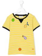 Rykiel Enfant Printed Stripe T-shirt, Girl's, Size: 8 Yrs, Yellow/orange