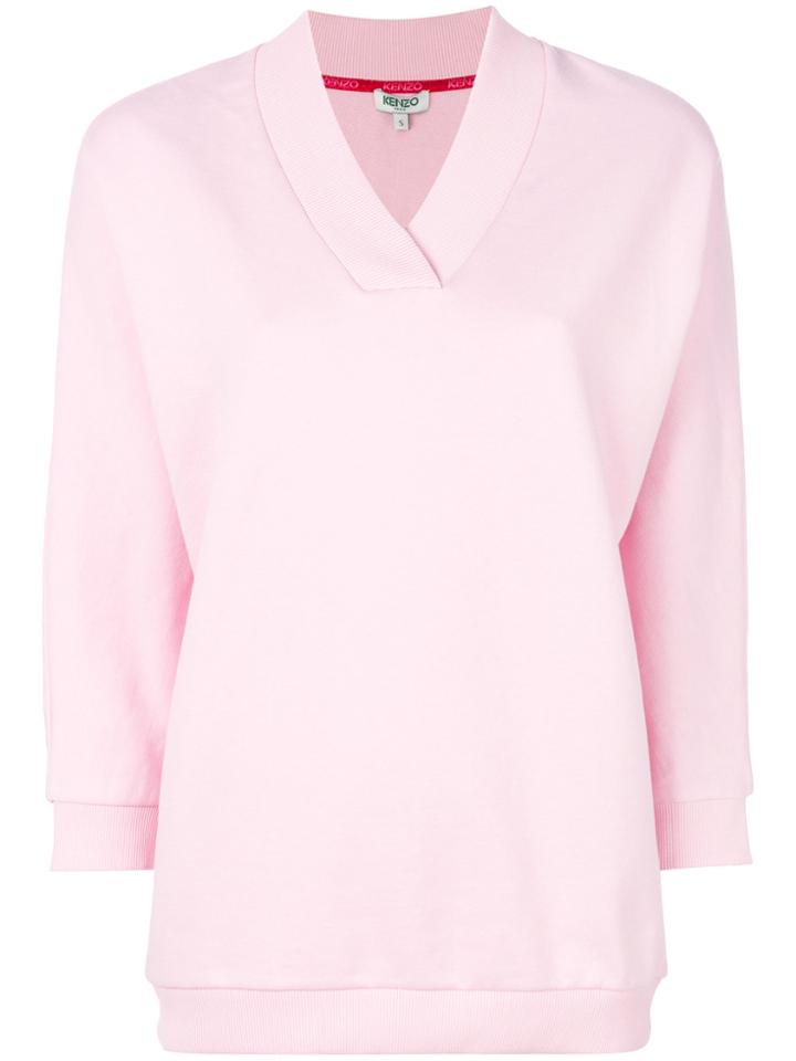 Kenzo V-neck Sweatshirt - Pink & Purple