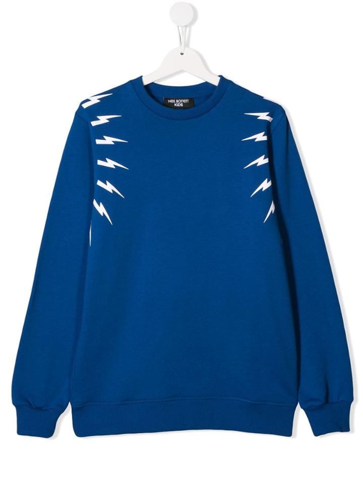 Neil Barrett Kids Teen Lightning Bolt Jumper - Blue