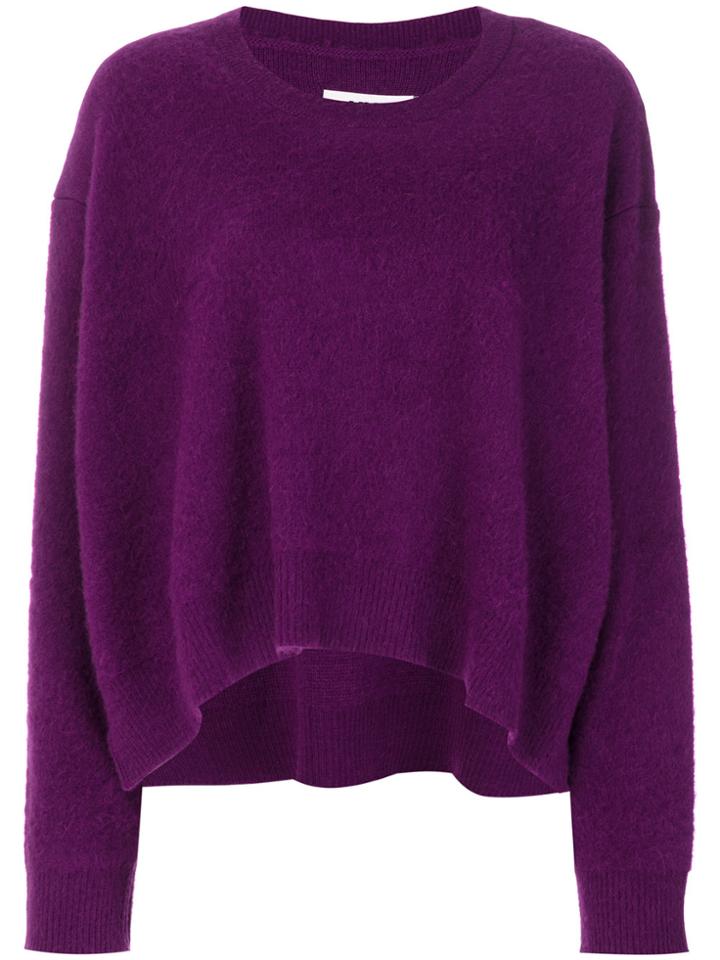 Mm6 Maison Margiela Curved Hem Jumper - Pink & Purple