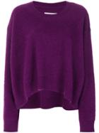 Mm6 Maison Margiela Curved Hem Jumper - Pink & Purple