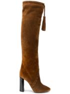 Saint Laurent Tassel Detail Knee-length Boots - Brown