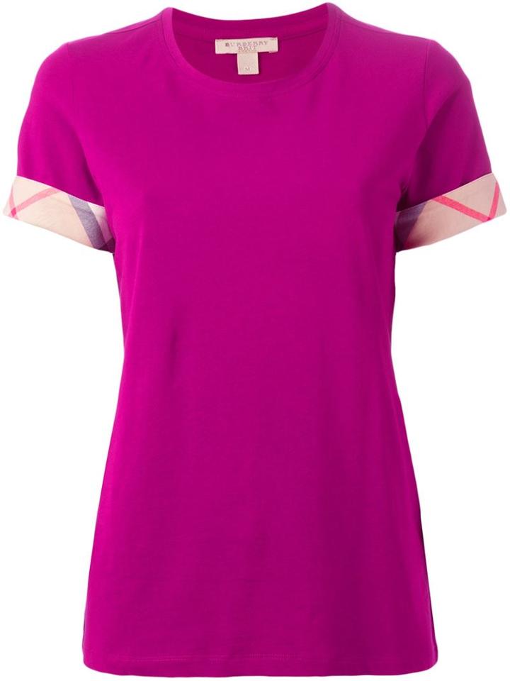 Burberry Brit 'house Check ' Cuffs T-shirt